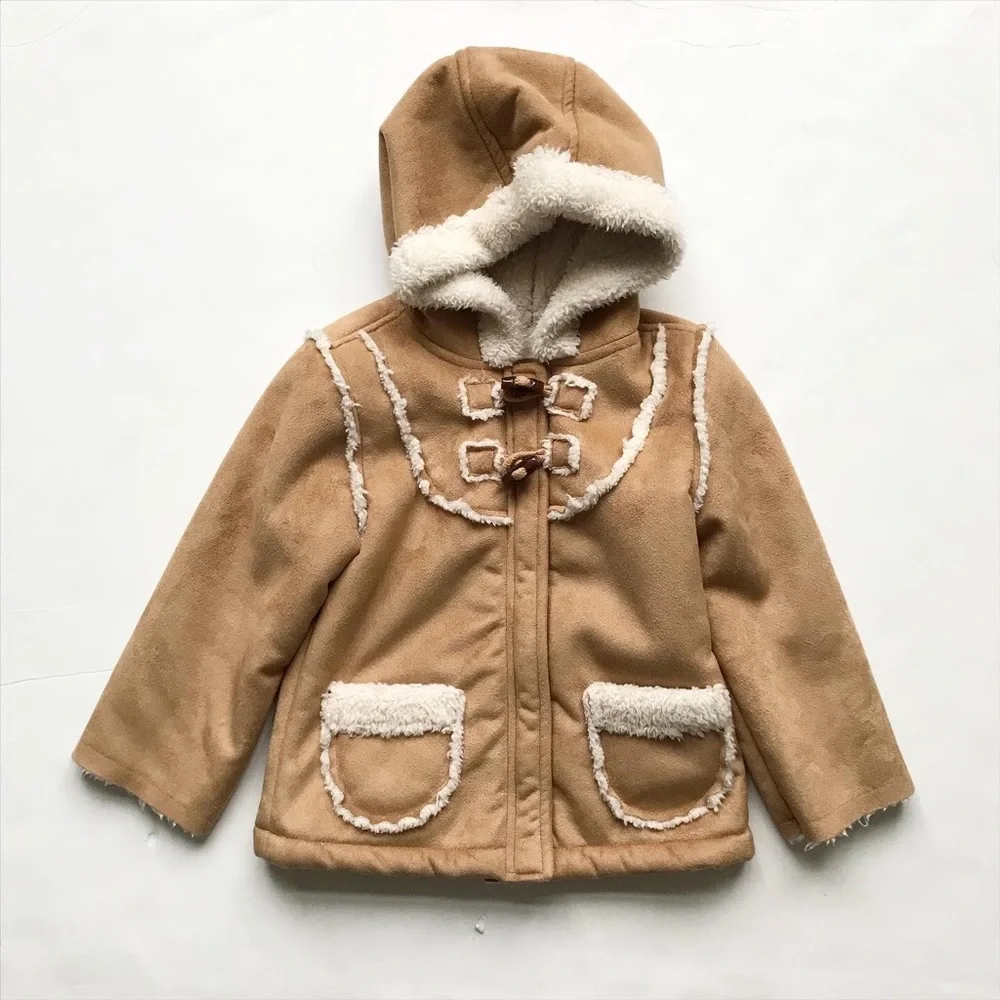 Old Navy faux Sherpa hooded jacket  EUC 3T